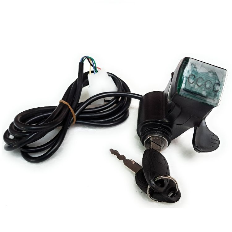 Thumb throttle with switch and LED volt meter display