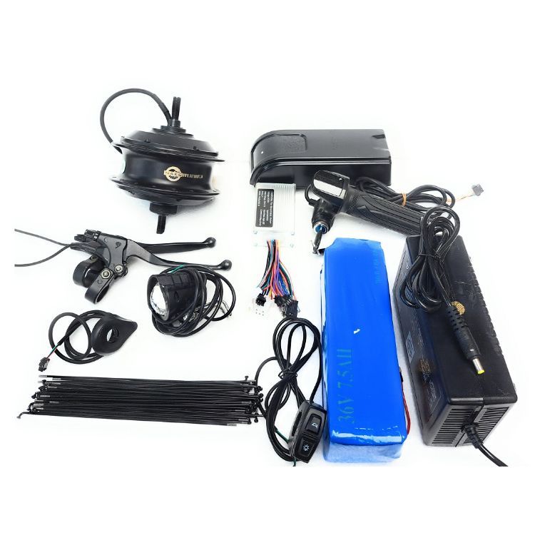 Electric cycle kit with battery